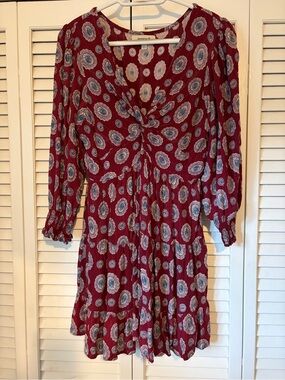 Women's Burgundy Rockin C Twist-Front Dress